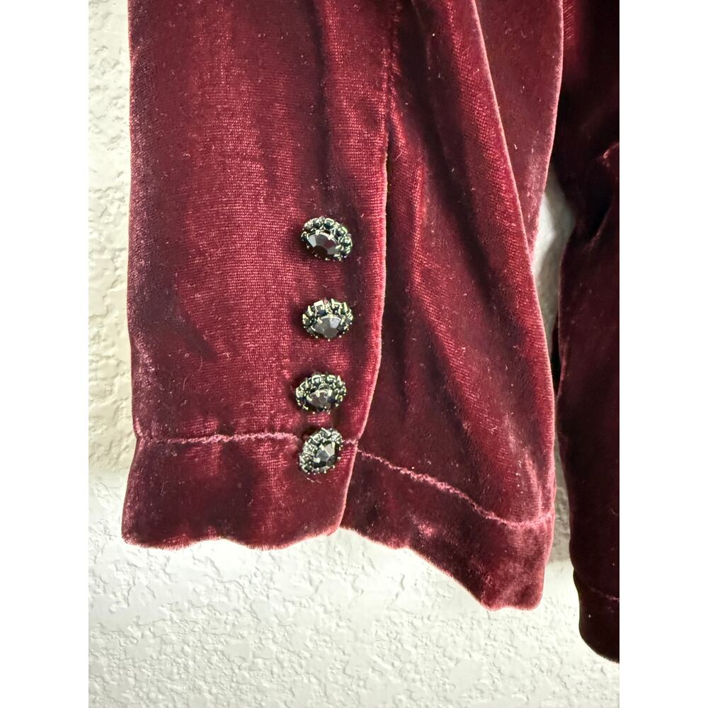 Ralph Lauren Vintage Velvet Blazer Whimsygoth Dark Academia Silk Victorian S - Picture 7 of 11
